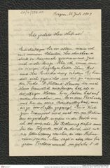 Nachlass Franz Steindachner, Brief von Victor Pietschmann an Franz Steindachner (28.07.1907), Inv.Nr. 396.01, Seite 1